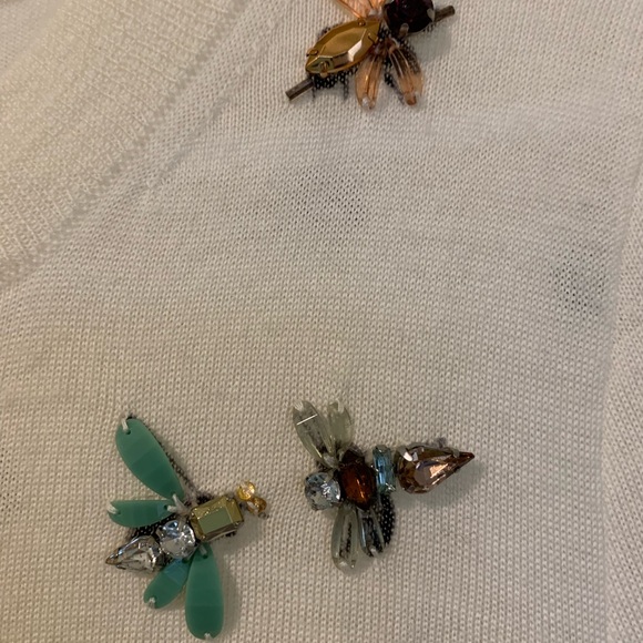 J. Crew Tippi Embellished Bee Print Wool Sweater SMALL - Picture 3 of 14